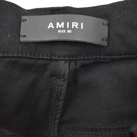 Amiri NWT Stack Jean Italian Stretch Skinny Leg Solid Black Denim Jeans Size 30 - Picture 8 of 12